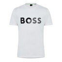 【送料無料】 ボス メンズ Tシャツ トップス Boss Tee Tape Logo 10269604 01 White 100(4)