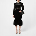 【送料無料】 アレキサンダー・マックイーン レディース ワンピース トップス Knitted Mesh Midi Dress Black