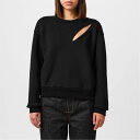 【送料無料】 アレキサンダー・マックイーン レディース パーカー・スウェット アウター Slashed Sweatshirt BLACK