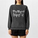【送料無料】 アニービン レディース パーカー・スウェット アウター Spencer Hearts Sweatshirt Washed Black