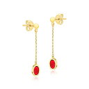【送料無料】 ビー ユー レディース ピアス・イヤリング アクセサリー 9ct Gold Carnelian Drop Earrings Yellow Gold