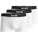 【送料無料】 ボス メンズ ボクサーパンツ アンダーウェア Boss One Trunk 3pk White 100