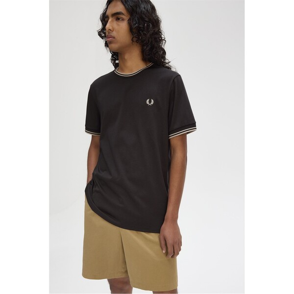 フレッドペリー メンズ トップス シャツ Tシャツ Fred Perry Twin Tipped T-Shirt Anchor Grey V56 グ..