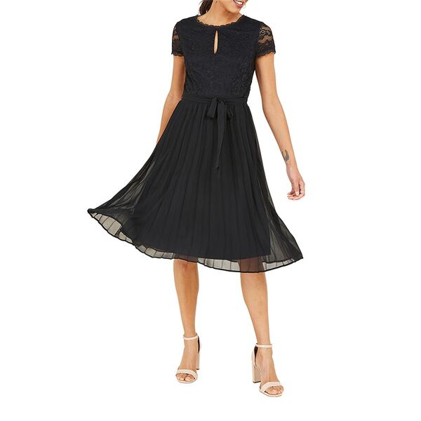 【送料無料】 ユミキム レディース ワンピース トップス Black Lace Skater Dress Black