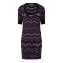【送料無料】 ミッソーニ レディース ワンピース トップス Missoni Viscose Chev Ld99 Black/Fuscia