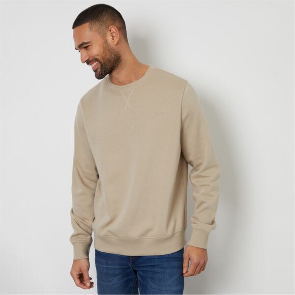 スリードベア メンズ アウター パーカー・スウェット クルーネック スウェット シャツ コットン Threadbare Cotton Blend Satsuma Crew Neck Sweatshirt Stone ストーン