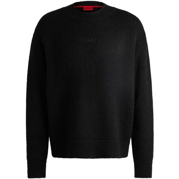 フューゴ メンズ アウター ニット・セーター セーター ロゴ Hugo Seese Logo Detail Oversized Sweater Black ブラック(4)