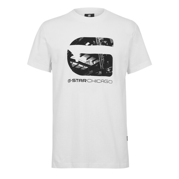 【送料無料】 ジースター メンズ Tシャツ トップス Chicago T-Shirt White