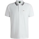 【送料無料】 ボス メンズ ポロシャツ トップス Paddy Rib 10270236 01 White 100(4)