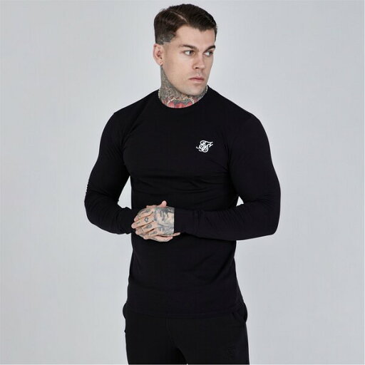 【送料無料】 シックシルク メンズ Tシャツ トップス Essential Long Sleeve Top Mens Black 【送料無料】 シックシルク メンズ Tシャツ トップス Essential Long Sleeve Top Mens Black