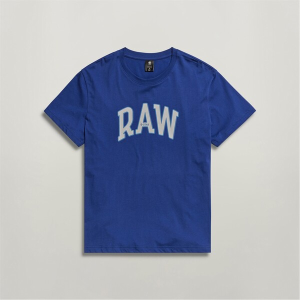 ジースター メンズ トップス Tシャツ グラフィック G Star Puff RAW Graphic T-Shirt Ballpen Blue ブ..