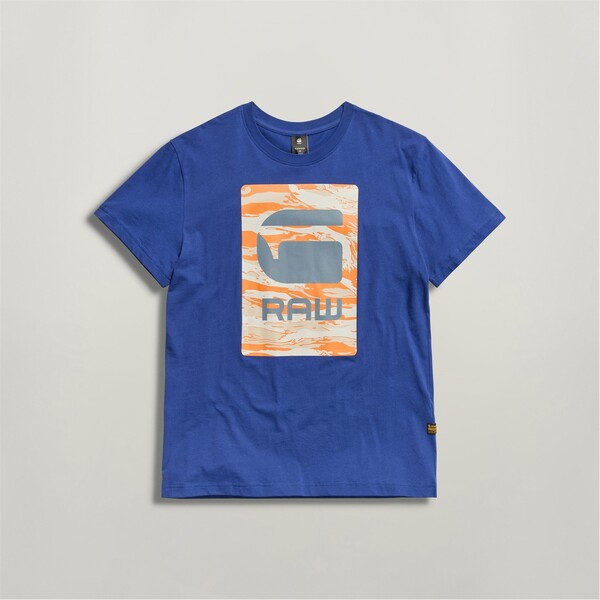 ジースター メンズ トップス Tシャツ グラフィック G Star Camo Box Graphic T-Shirt Ballpen Blue ブ..