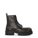 【送料無料】 バレンシアガ メンズ ブーツ・レインブーツ シューズ Bal Strike Boot Sn52 Black/Brown