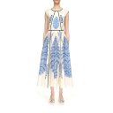 【送料無料】 ジャンバティスタ ヴァリ レディース ワンピース トップス Giambat Feather Dr Ld51 Ivory Blue