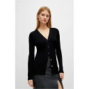 【送料無料】 ボス レディース ニット・セーター アウター Farinda Ribbed Cardigan Black