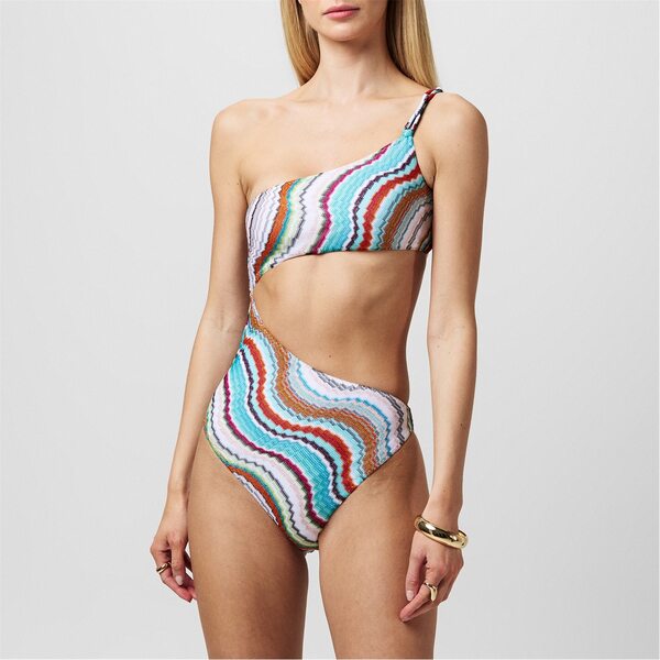 ミッソーニ レディース 水着 上下セット MISSONI Swimsuit Multi White ホワイト