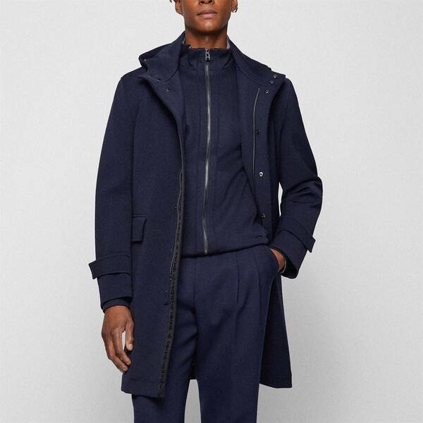 【送料無料】 ボス メンズ ジャケット・ブルゾン アウター T-Smith 18 Jacket Dark Blue