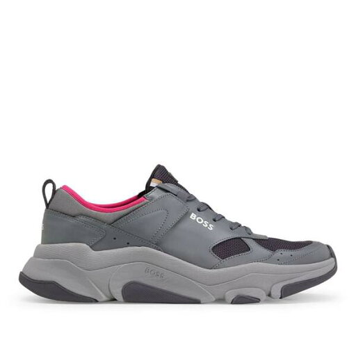 【送料無料】 ボス メンズ スニーカー シューズ Asher Running Trainers Grey 【送料無料】 ボス メンズ スニーカー シューズ Asher Running Trainers Grey