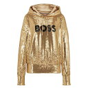 【送料無料】 ボス レディース パーカー・スウェット アウター Esoca Sequin Hoody Gold