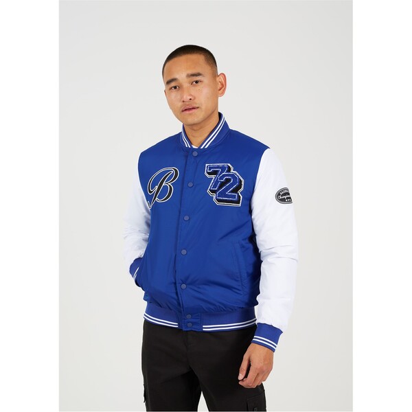 【送料無料】 ブレーブソウル メンズ ジャケット・ブルゾン アウター Jacket with Patches Blue / White