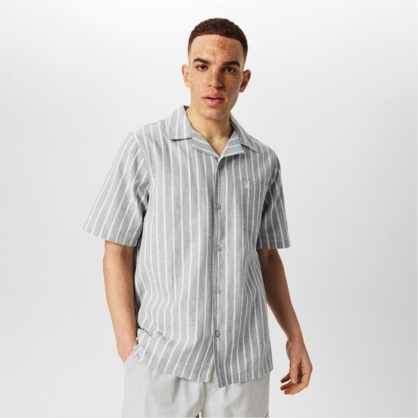 【送料無料】 ジャック ウィルス メンズ シャツ トップス Linen Stripe Shirt Sage Stripe