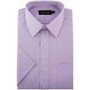 ダブルトゥー メンズ シャツ トップス King Size Classic Easy Care Short Sleeved Shirt Lilac