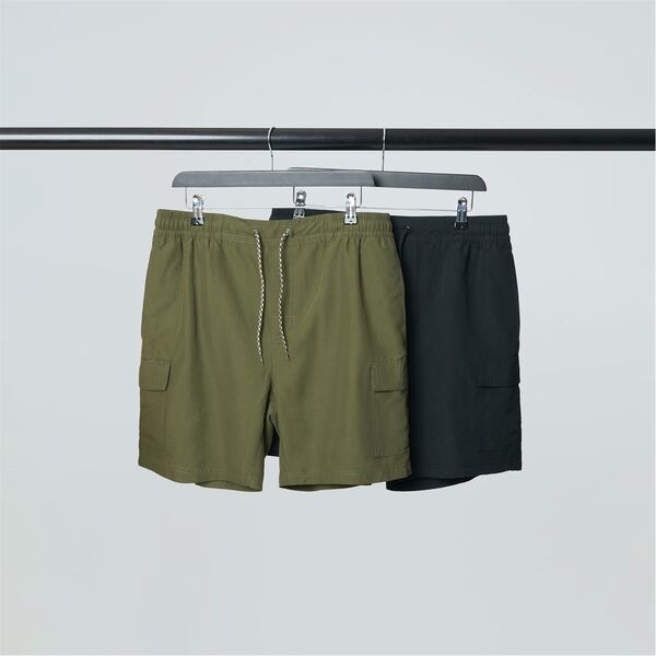 【送料無料】 スリードベア メンズ ハーフパンツ・ショーツ 水着 2 Pack Geometric Floral Print Swim Shorts Navy