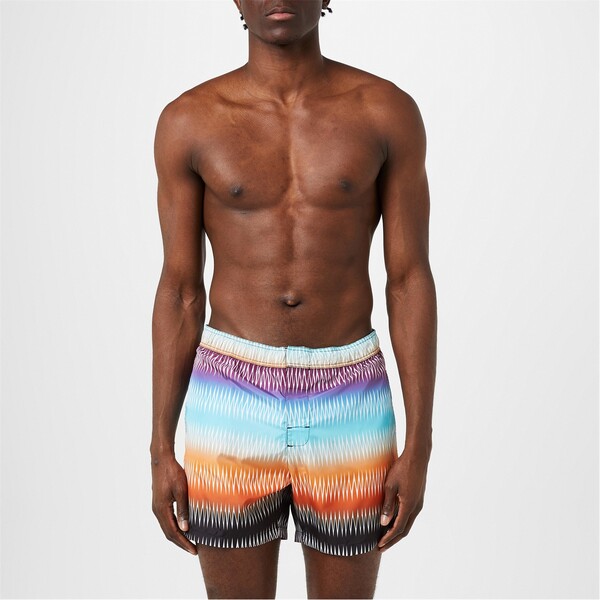 【送料無料】 ミッソーニ メンズ ハーフパンツ・ショーツ 水着 Zigzag Degrade Print Swim Trunks Multi Black
