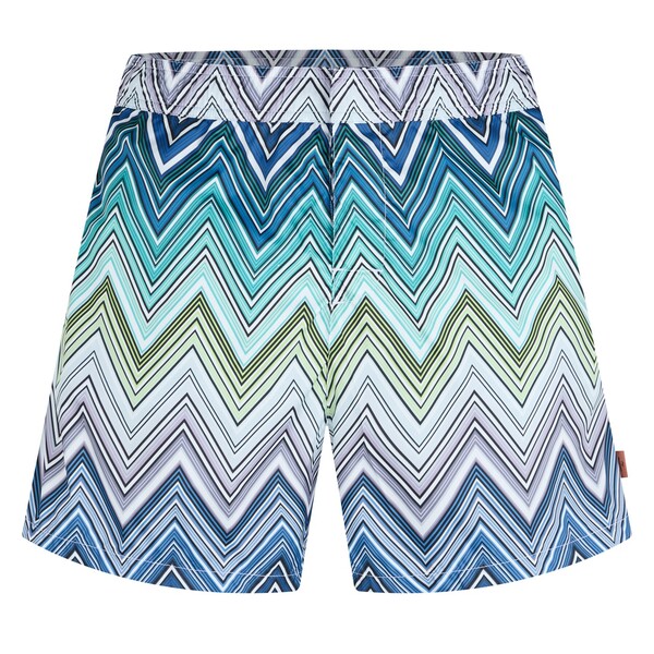 【送料無料】 ミッソーニ メンズ ハーフパンツ・ショーツ 水着 Swimming Trunks With Large Zigzag Print Mens BLU LIM WHT