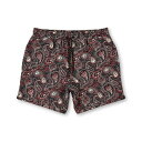【送料無料】 プレティグリーン メンズ ハーフパンツ・ショーツ 水着 Paisley Swim Shorts Black