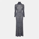 【送料無料】 バレンシアガ レディース ワンピース トップス Bal Sequin Drs Ld52 Navy/Silver