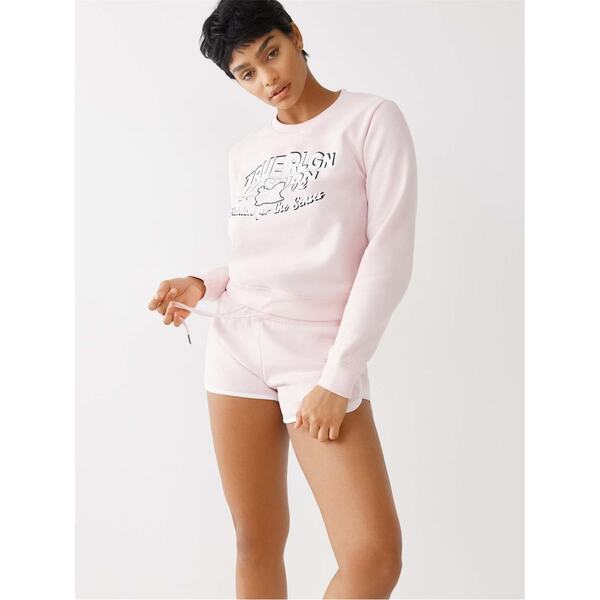 【送料無料】 トゥルーレリジョン レディース パーカー・スウェット アウター Flock Logo Swt Ld99 Pale Lilac