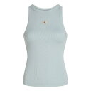 【送料無料】 カルバンクライン レディース タンクトップ トップス WOVEN LABEL RIB TANK TOP Cloud Blue