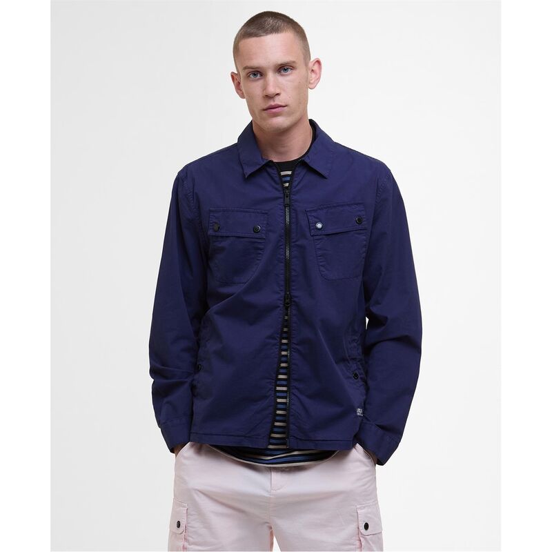 【送料無料】 バブアー メンズ シャツ トップス Hayden Overshirt Midnight Blue