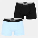 【送料無料】 トム・フォード メンズ ボクサーパンツ アンダーウェア Men'S Plain Cotton Boxer Briefs 2-Pack Black/...
