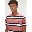 【送料無料】 フレッドペリー メンズ Tシャツ トップス Fred Bold Stripe Tee Sn53 Putty Pink X90(4)