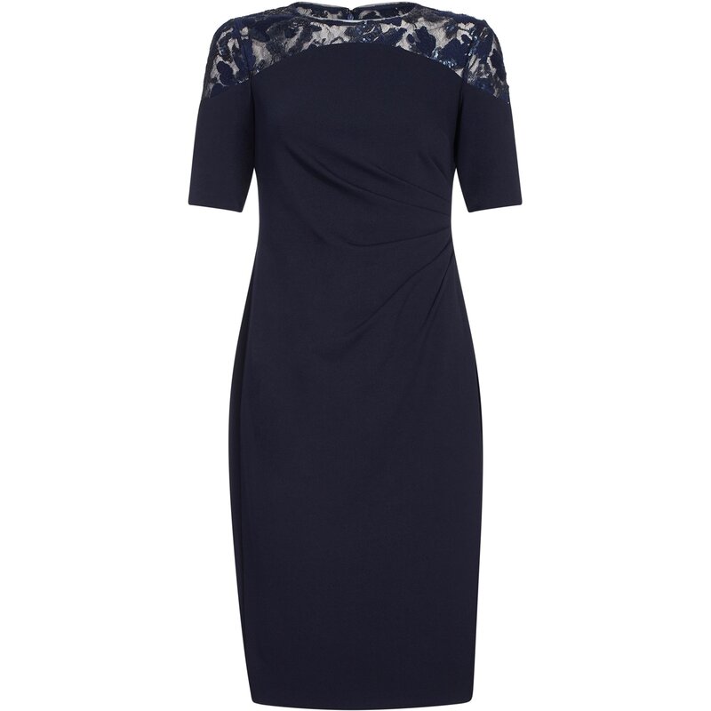 アドリアナ パペル レディース トップス ワンピース クレープ Adrianna Papell Crepe Short Dress Midnight