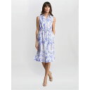 【送料無料】 ジーナバッコーニ レディース ワンピース トップス Adalynn Floral Shirt Dress BLUE