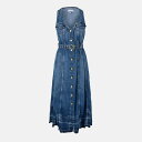 【送料無料】 ガニー レディース ワンピース トップス Belted Denim Dress Mid Blu Vintage