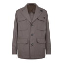 【送料無料】 ブリオーニ メンズ ジャケット・ブルゾン ブレザー アウター Seersucker Blazer Taupe