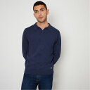【送料無料】 スリードベア メンズ ポロシャツ トップス Trophy Neck Knitted Long Sleeve Polo Blue