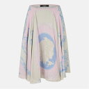 【送料無料】 ヴェルサーチ レディース スカート ボトムス Versace Silk Skirt Ld52 Pstl Pnk/Gry