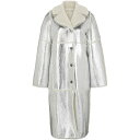 【送料無料】 ボス レディース ジャケット・ブルゾン アウター Longline Coat In Metallic-Effect Coated Lambskin...