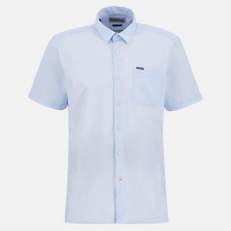 バブアー メンズ トップス シャツ Barbour B.Li Pigment SS Shrt Sn53 Bleached Blue ブルー