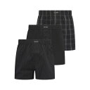 【送料無料】 ライルアンドスコット メンズ ボクサーパンツ アンダーウェア 3Pk Woven Boxer Sn99 Black/Stripe