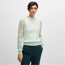 【送料無料】 ボス レディース パーカー・スウェット アウター FamilianaFine-Gauge Sweatshirt Turquoise