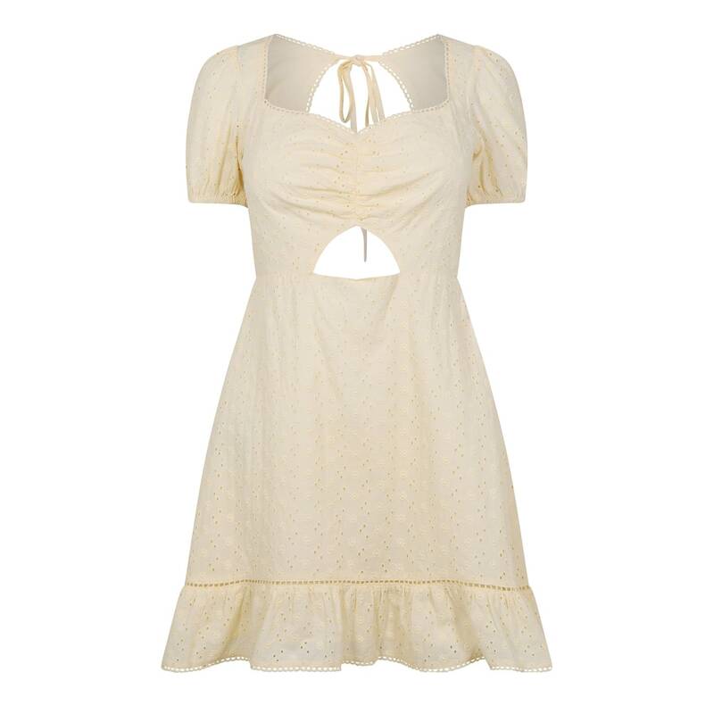 ジャック ウィルス レディース トップス ワンピース ミニワンピース ミニ Jack Wills Broderie Mini Dress Buttercream