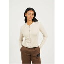 【送料無料】 グッドフォーナッシング レディース パーカー・スウェット アウター Ribbed Zip Top Cream Cream