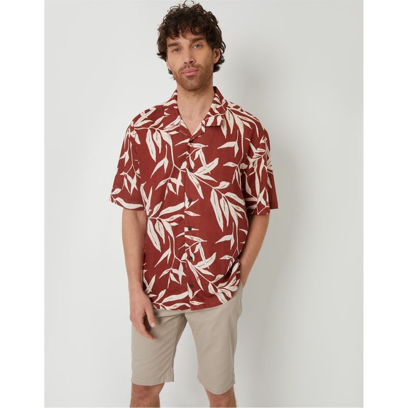スリードベア メンズ トップス シャツ Threadbare TB Ss Bam Shirt Sn99 Rust ラスト
