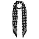 【送料無料】 アレキサンダー・マックイーン メンズ マフラー・ストール・スカーフ アクセサリー New Skull Scarf Black/Ivory1078